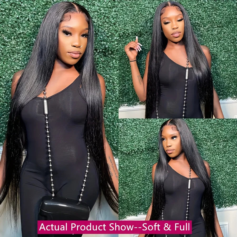 100% Human Hair 250% Density 13x4 Straight HD Lace Front Wig 30 40 Inch 13x6 Lace Frontal Wigs 5x5 Glueless Clourse Brazilian