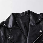 2026 New Men Solid Color Imitation Leather Jacket Red Fashion Homme Oblique Zipper Biker Coats Male Bar KTV Casual Top