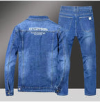 Spring Autumn Men's Denim Suit Loose Korean Trendy Two-Piece Versatile Outerwear Casual Jacket Denim sets