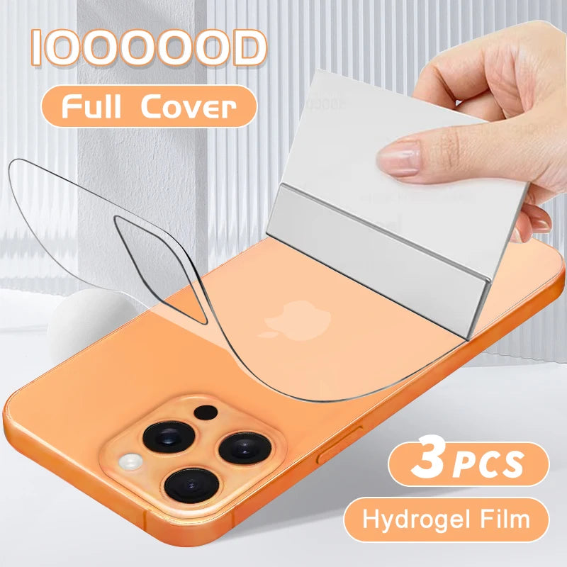 3Pcs Back Hydrogel Film For Apple iPhone 17 16 Pro Max Air Full Cover Screen Protection Clear Film HD Stickers Phone Accessories Main image
