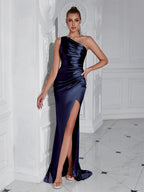 Formal Women's Evening Prom Elegant Party wedding guest  Celebrity Female Satin Maxi Club Wear Cocktail Dresses