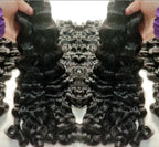 Raw Loose Curly Bundles Indian Human Hair 12A Grade Cuticle Aligned Wavy Human Hair Extensions Weft Big Spiral Curl Hair Bundle
