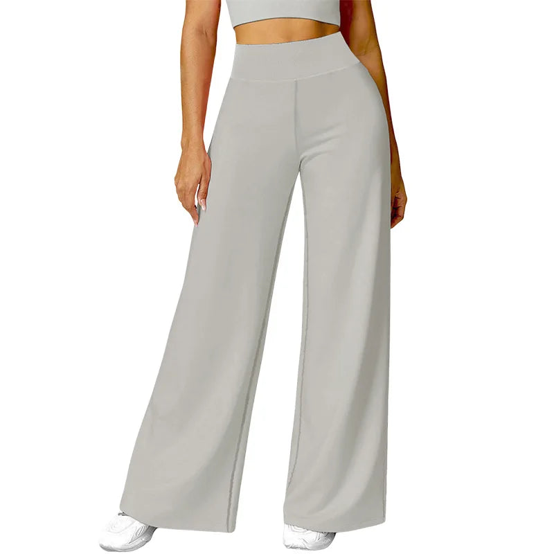 Women’s Yoga Wide Leg Pants High Waist Loose Fit Workout Trousers Casual Lounge Fitness Wear Main image