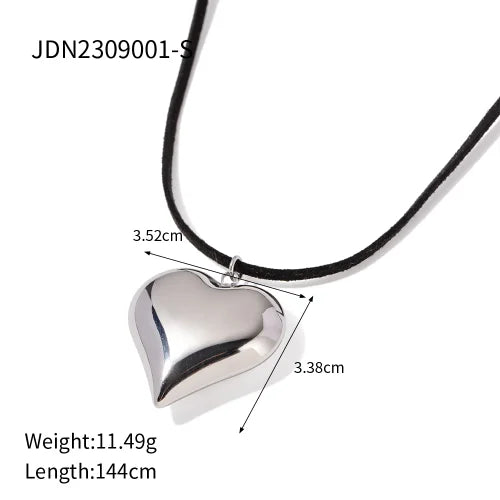 Youthway Trendy Stainless Steel Waterproof Irregular Geometric Metal Wax Rope Necklace Gold Silver For Women Jewelry Gift