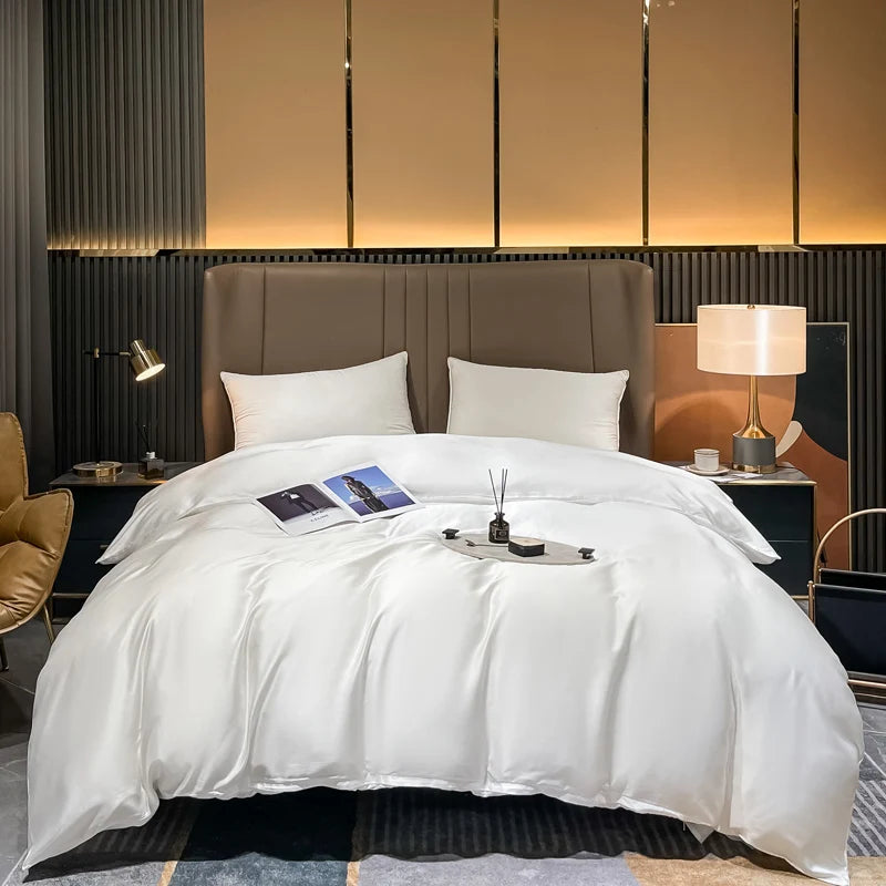 Natural Mulberry Silk Duvet Cover Comfortable Solid Color Quilt Cover Single Double King Size Comforter Cover Soft Skin Friendly Main image