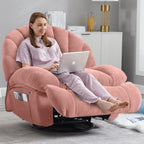 Power Recliner Chair Swivel, Comfortable Soft Fabric Shell Shape with Storage 360 Swivel Electric Big Tall Single Reclining Sofa