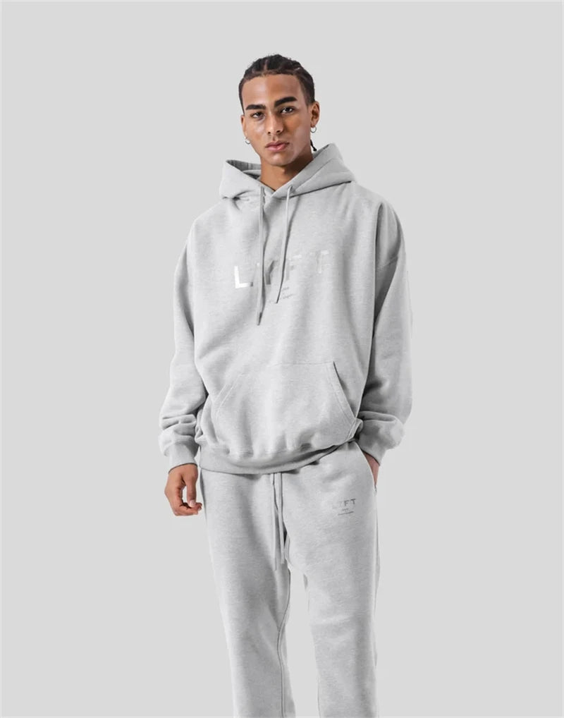 LYFT Classical LOGO Men Hoodies Winter Fleece Warm Mens Sweatshirt Fashion Streetwear Casual Men's Loose Pullovers Brand Hoody