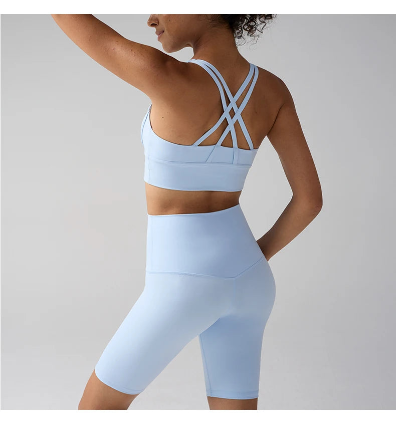 Workout Sportswear 2PCS Piece Female Women Active Wear Sports Tank Top Women Gym Workout Leggings Booty Bum Leggings
