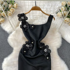 Chic vintage floral Three-dimensional Elegant Fairy korean fashion autumn Sundress women clothing