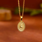 Punk Gold Color Heart Pendant Necklace for Women Stainless Steel OT Buckle Beaded Neck Chain Choker Y2K Jewelry Accessories