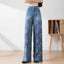 Jeans for Women High Waist Lace Patchwork Pantalones Hollow Out Oversized Spring Casual Loose All Match Pants Fashion Elegant