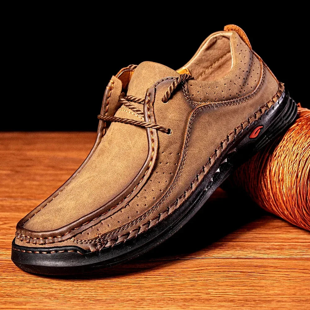 Shoes for Men 2026 Handmade Leather Casual Sneakers Comfort Design Man Shoe Business Leather Fashion Plus Size Shoes for Men