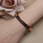 18 K Gold Plated Stainless Steel  55 MM Red/Green Bangles  , Fashionable Jewelry For Men And Women Wholesale