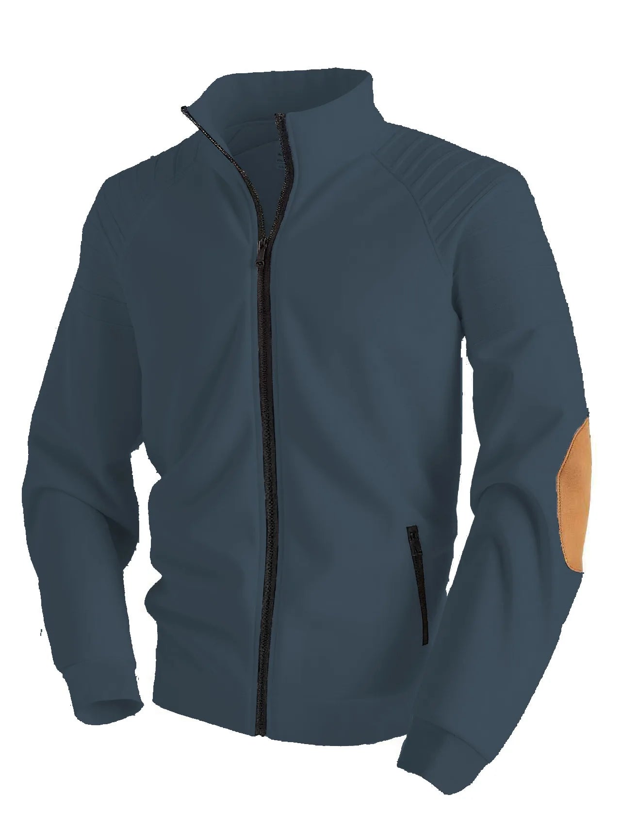 New Fashion Men's Jacket - pure color casual long-sleeved coat with pleated sleeves, suitable for spring and autumn seasons.