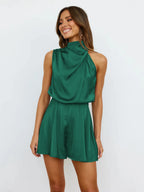 Fashion Ruffled Women Playsuits Sexy Backless High Waist Female Jumpsuit Romper Butterfly Sleeve Short Casual Summer Ropa Mujer