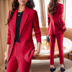 Coat Women's Red Work Clothes Suit Jacket