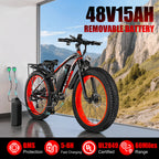 EOEOTWO 1500W Fat Tire Electric Bike for Adults 26"x4.0 All Terrain Ebike 34MPH Fast Mountain E-Bike 48V Long Range Snow Beach Bicycle