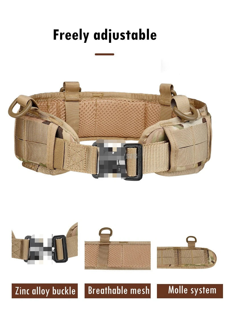 Tactical Padded Belt Airsoft CS Combat Molle Airsoft Girdle Duty Paintball Waist Belts War Game Hunting Accessories