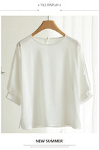 New In Summer Satin Silk Half-Sleeve Tee Tops Basic Solid Women‘s T-Shirt Casual O-neck Thin Shirts Ladies Loose Blouses