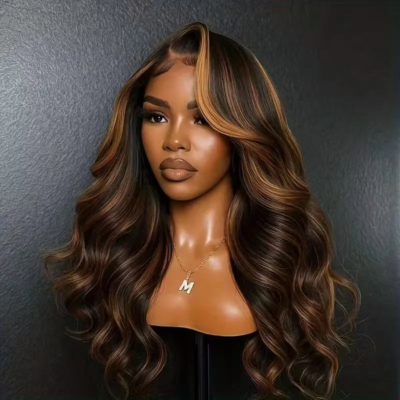 1B/30 Highlight Wig Body Wave Human Hair 13x6 Lace Front Wig Pre Plucked Pre Cut Lace 5x5 Glueless Wigs Human Hair 220% Density