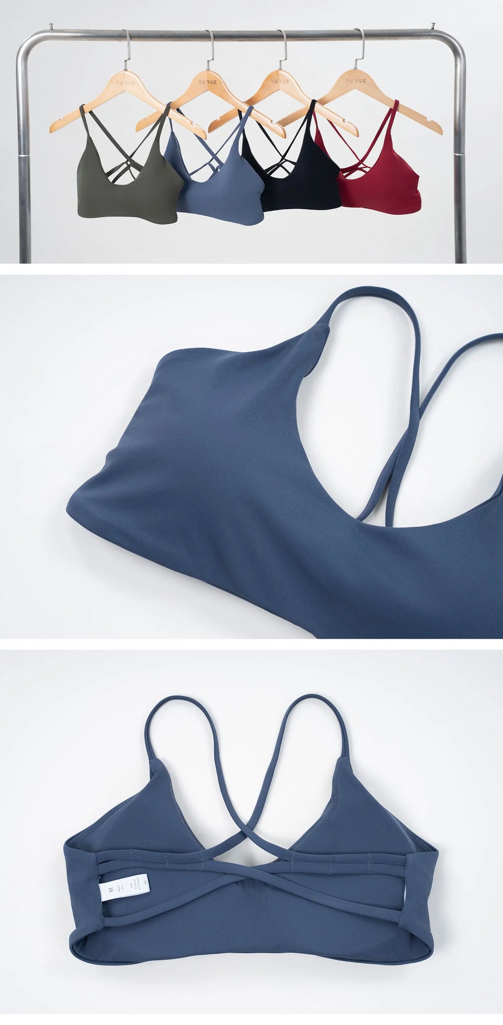 Sports Bra High  Support Women Gym Underwear Push-up Back Cross Yoga Crop Top Running Workout Fitness Pilates Solid Color