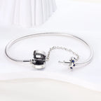 Bracelet Silver 925 Original 17-20CM Star Moon Sun Four Leaf Clover Green Zircon Bracelets Fit DIY Charms Birthday Jewelry Gifts