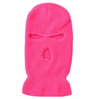 Windproof Full Face Knit Hats Custom SkiMask Men Warm Wool Balaclava embroidery Winter hats Knitted 3 Holes Ski Mask