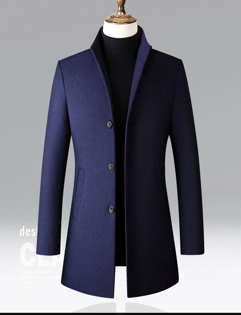 TFETTERS Brand Trench Coat Korean Fashion Business Casual Stand Collar Long Jackets for Men 2025 Autumn Windbreaker Winter Coats