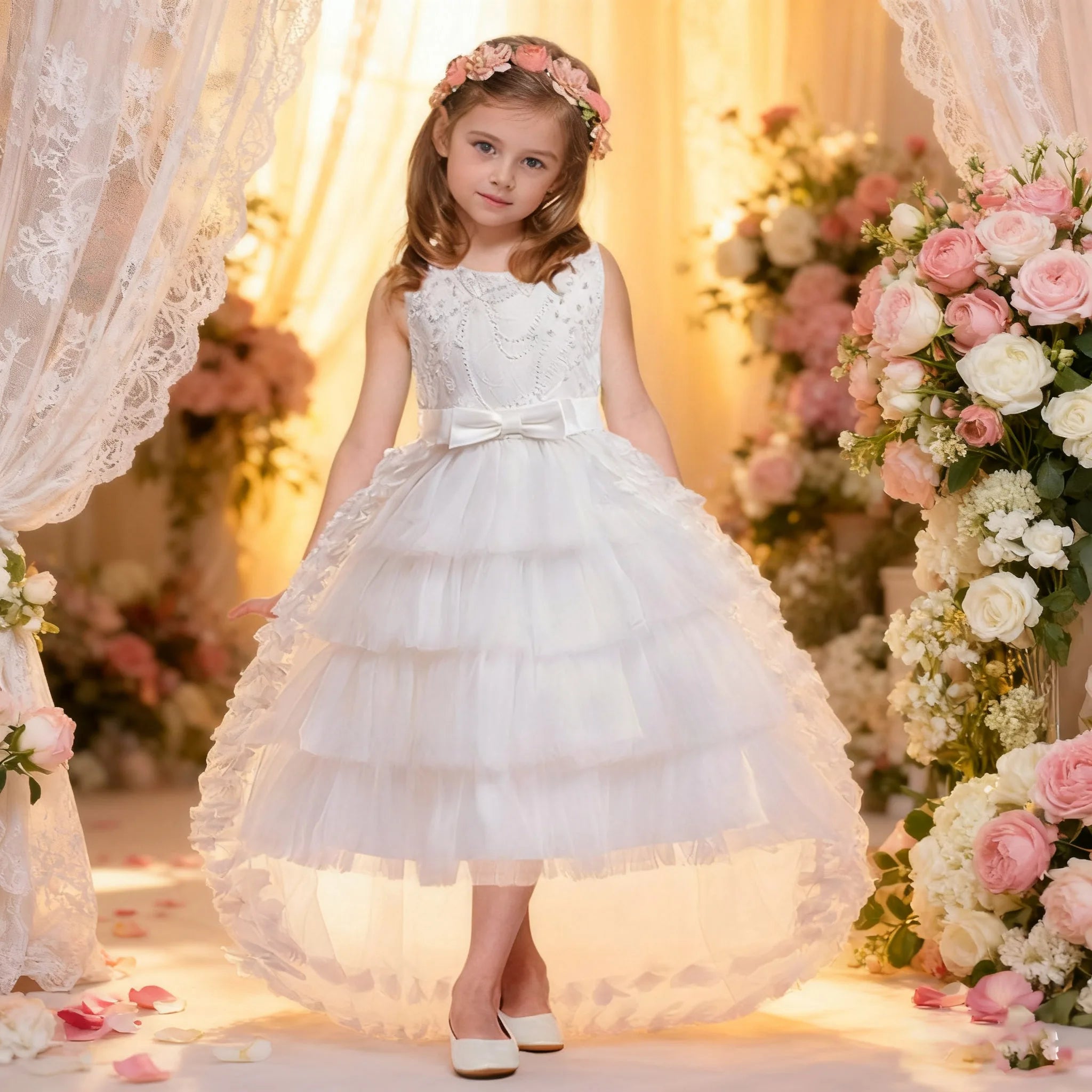 elegant dress for girls Wedding Party Dresses for Girls Bridesmaid Dress Formal  Long Gown Tailing Gala Birthday Pageant Prom Go Main image