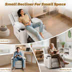 Korser Small Recliners for Small Spaces, Reclining Manual Chair with Cup Holders and Side Pockets  for Living Room, Bedroom