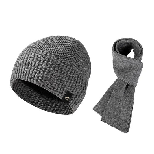 Winter Men's  Women's Warm Set Outdoor Plush Thick Windproof Ear Protection Knit Hat Scarf Two Piece Set Mens Hats 4m839