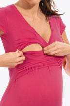 Womens Maternity Clothes Breastfeeding Clothing Short Sleeve Pregnant Clothes Pleated Side Open Pregnancy T-Shirt Top