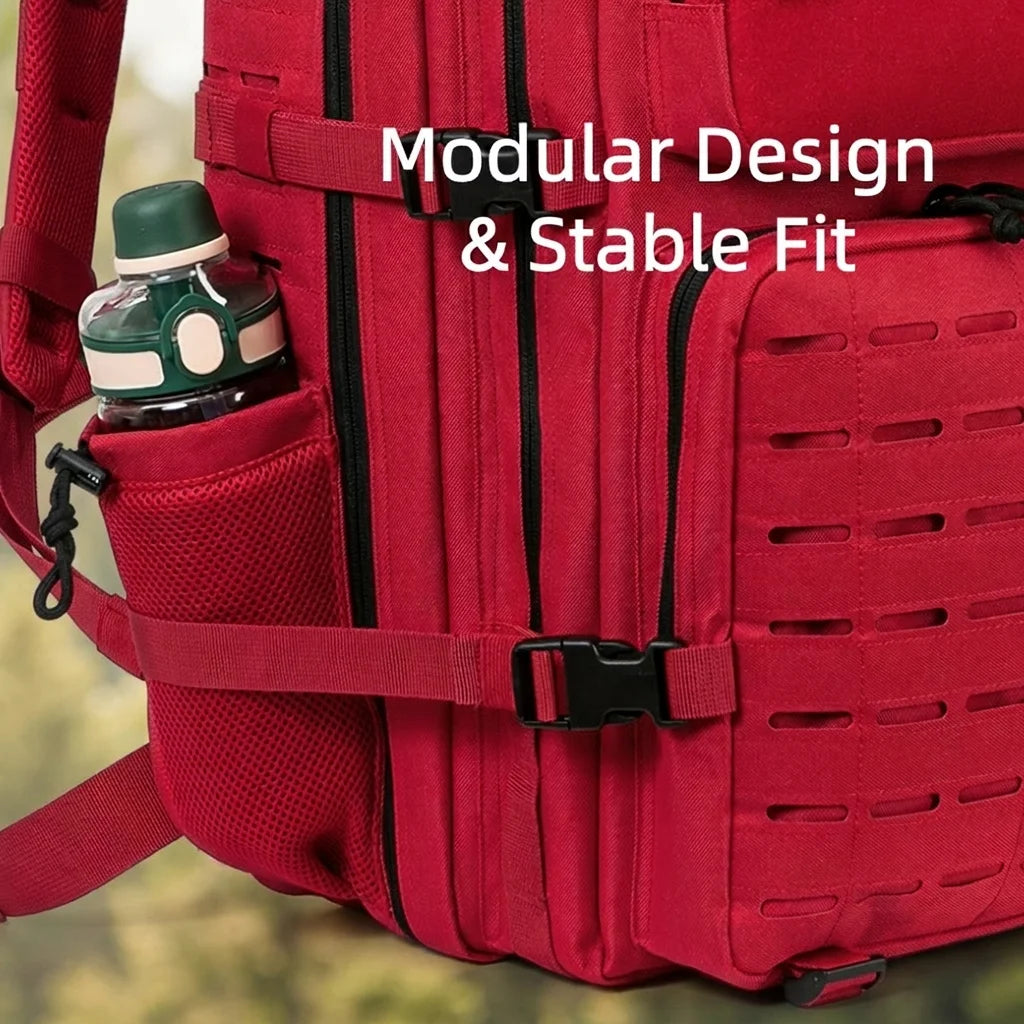 45L Large Capacity Tactical Hunting Backpack For Men With MOLLE Webbing System Dual Cup Holders Outdoor Survival Hiking Camping Rucksack For Wilderness Trip Travel Daily Work Commute Outdoor Camping Activities Gear Storage Ba