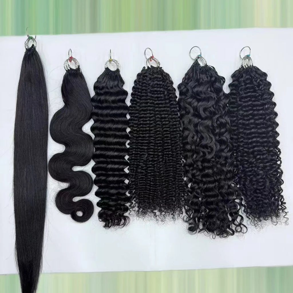 NABI Pre-Separated Crochet Human Hair Bundle Miracle Knots Braiding 14-18inch Water Wave Curly 100% Human Hair for Women