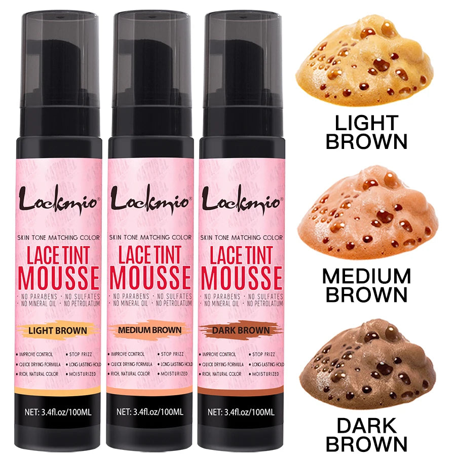 LOCKMIO Natural Lace Tint Spray Dyed Foam Mousse for Women 100ML Wigs Mesh Skin-fitting Invisible Colorant Cosplay Wig Dye Mist Main image