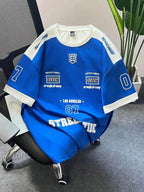 The 2026 summer new men's T-shirt 3D digital printed short-sleeved T-shirt, men's sportswear, Brooklyn racing football T-shirt,