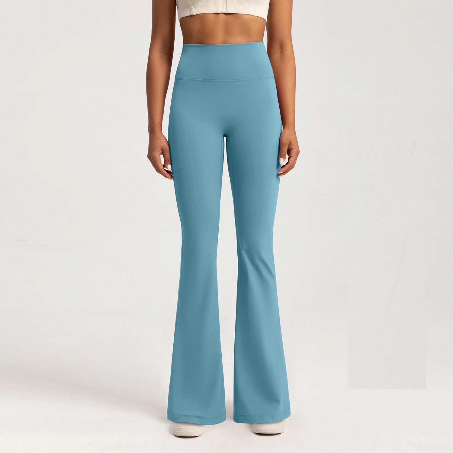 High-end Yoga Leggings Slim Yoga Pants High Waist Wide Leg Pants Bottoms Breathable Gym Casual Sports Bell Leggings Female