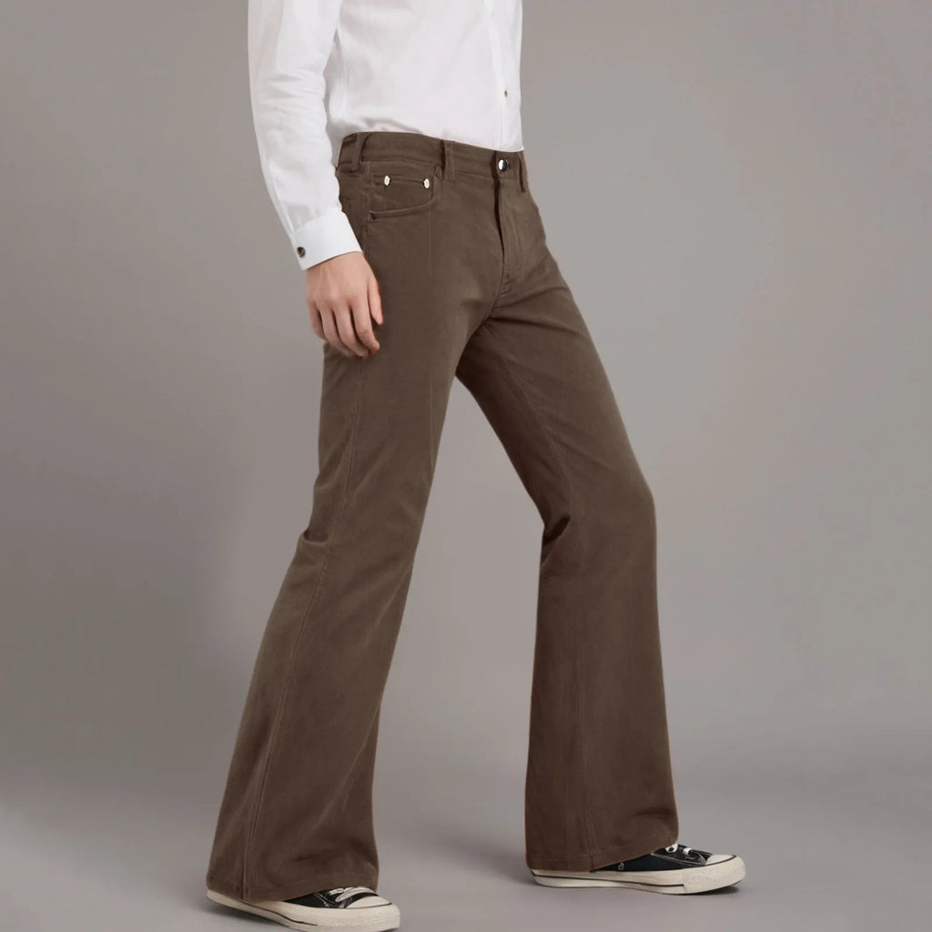 Fall Slim Fit Flared Pants Men Classic Fashion Handsome Long Fittness Trousers Hundred Matching Outdoor Trendy Plush Apparel