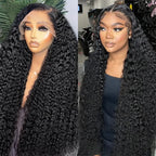 40Inch Deep Curly 13X6 HD Transparent Lace Front Human Wigs Brazilian Human Hair Wigs Water Curly Wave Frontal Wigs Pre Plucked