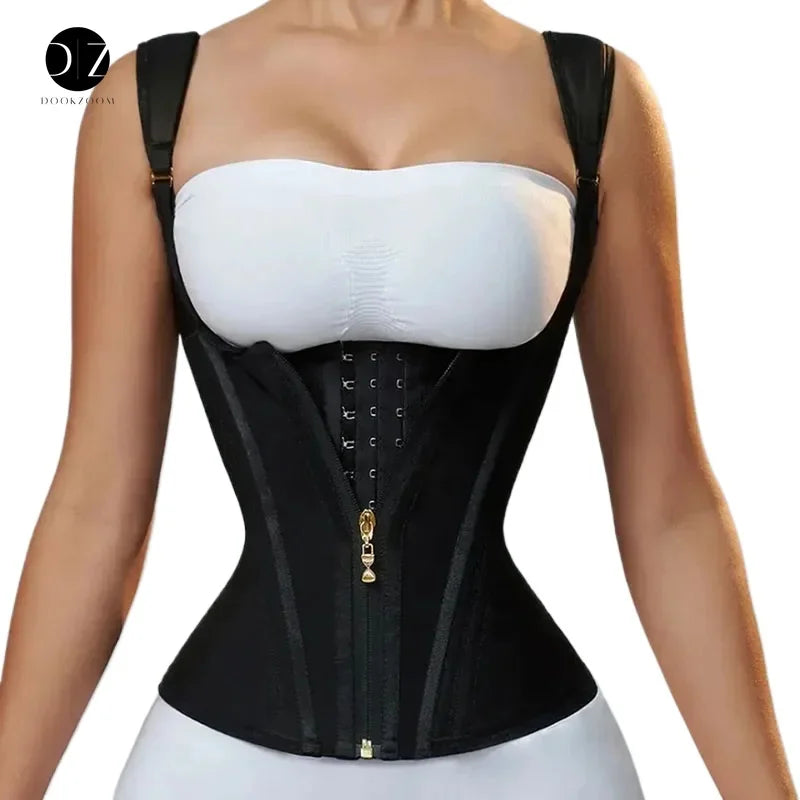 Body Shaper Shapewear Women Double Tummy Control Compression Waist Trainer Corset Adjustable Zipper and Hook-eyes Flat Belly Main image