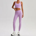 Women's Gym Workout Yoga Outfit Sets Naked feel fabric Beautiful Back Bra outdoor Running Fitness Butt-lifting Yoga Pants Suit