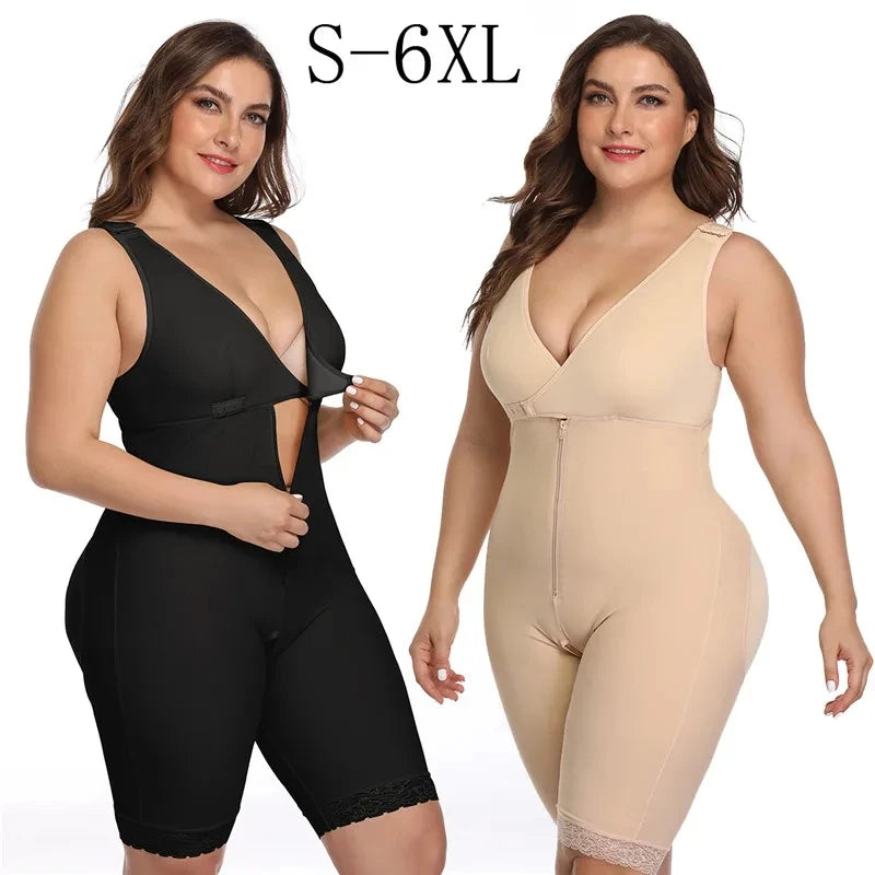 Zip Waist Lace Slimming Shaper Corset Control Shapewear Butt Lifter Strap Body Shaper Underwear Bodysuit Women Plus Size S-6xl Secondary image