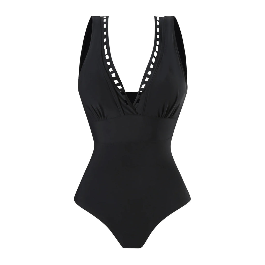 2026 Swimwear Women’s V-Neck One-Piece Swimwear with Skirt Set – Sexy Beachwear Holiday Bathing Suit for Vacation Outfit Dress