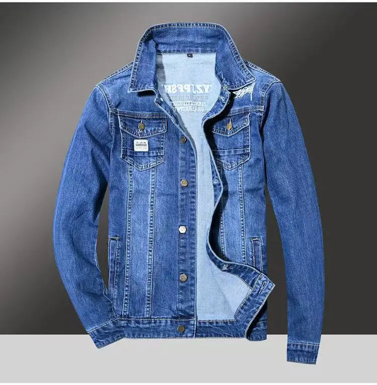 Spring Autumn Men's Denim Suit Loose Korean Trendy Two-Piece Versatile Outerwear Casual Jacket Denim sets