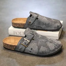 Couple Cork Clogs Slippers Fashion Soft Footbed Suede Beach Slides With Arch Support Girls Outdoor Muller Shoes womens sandals