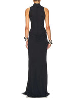 Elegant Sleeveless Pleat Evening Dresses Sexy Side Slit Celebrity Long Dress Exquisite High Quality Prom Party Gowns Customized