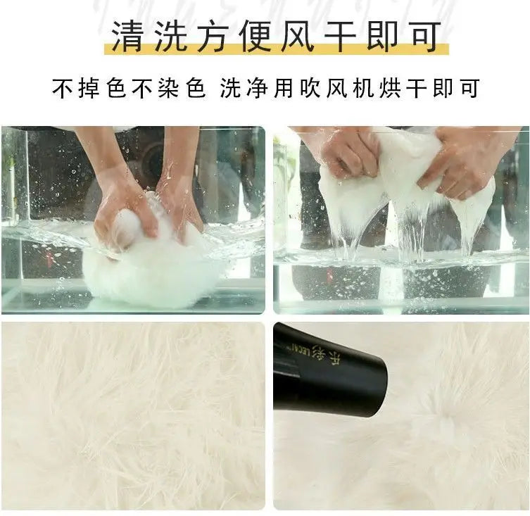 Korean Style Long Hair Cushion Window Decoration Plush Bag Clothing Plush Decorating Shelf Display Cabinet Makeup Table Mats