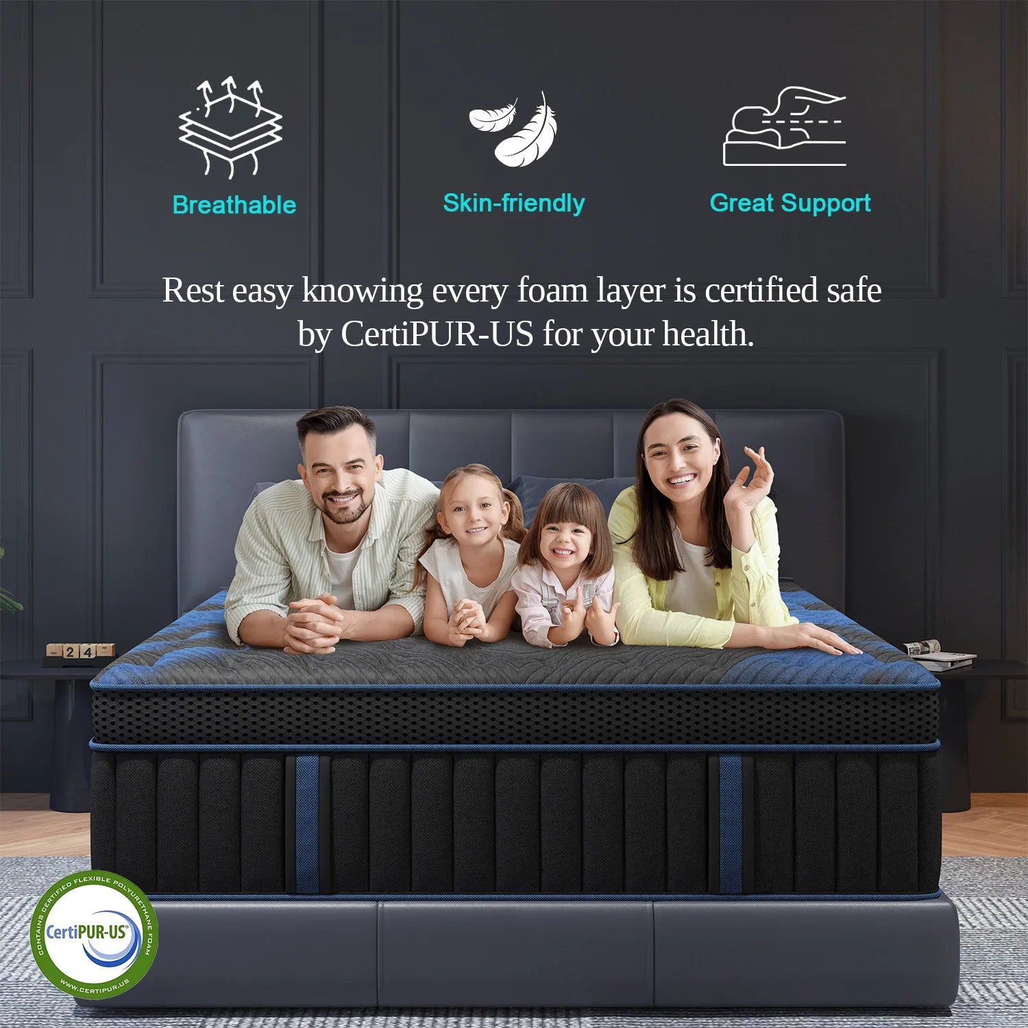 14Inch Twin Full Queen King Mattress in A Box, Hybrid Memory Mattresses Euro Top Medium Firm for Back & Lumbar Support