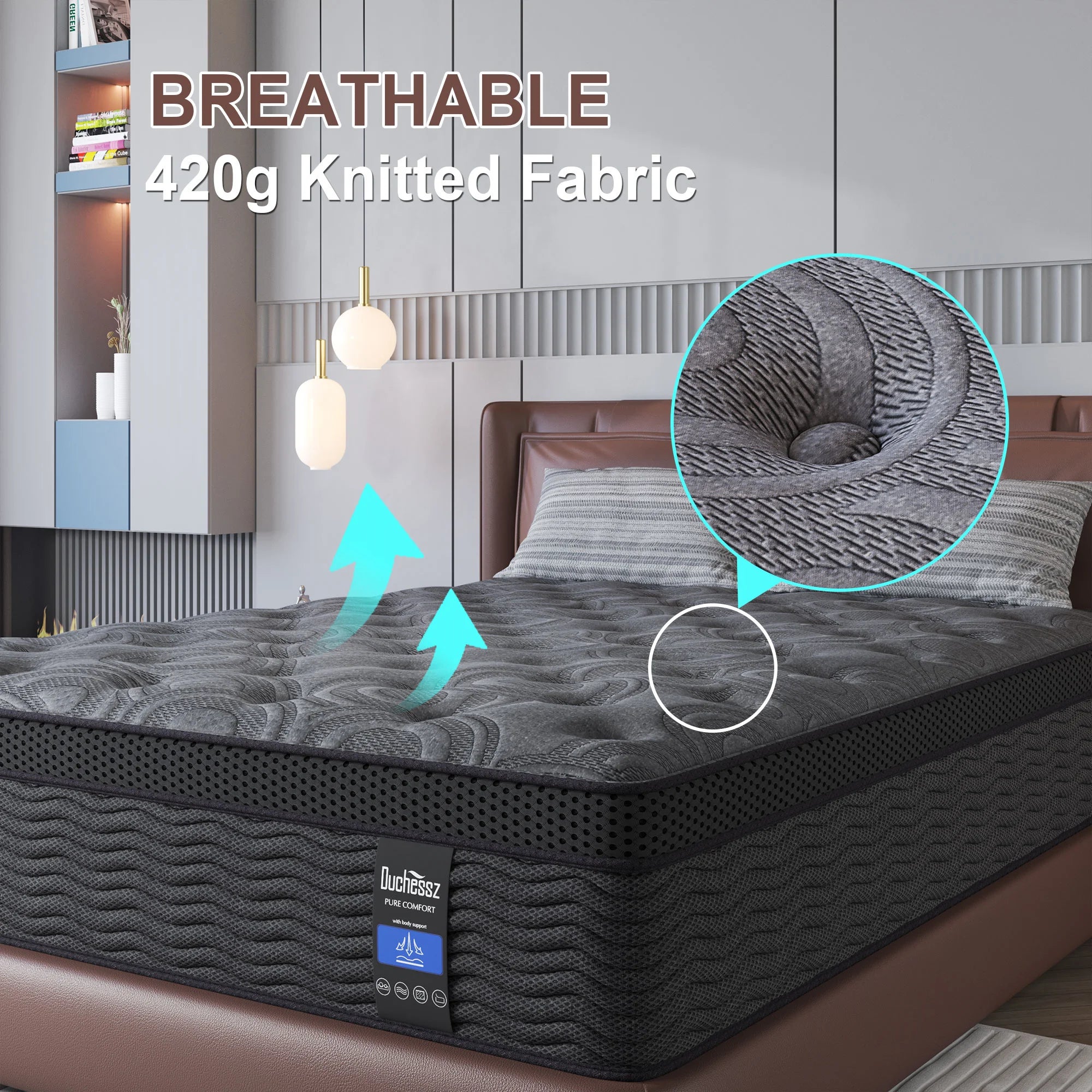 9" Twin Full King Queen Size Mattress in a Box Hybrid Spring Memory Foam,Euro Top Mattresses Medium Firm for Motion Isolat
