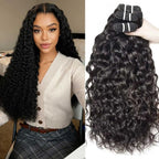 Water Wave Human Hair Bundles Curly Deep Wave 3 Bundles Brazilian Natural Black Human Hair Remy Hair Human Hair Natural